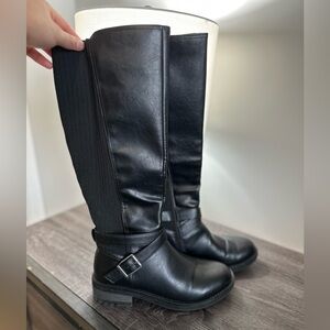 Black Leather Knee-High Boots- SOLD